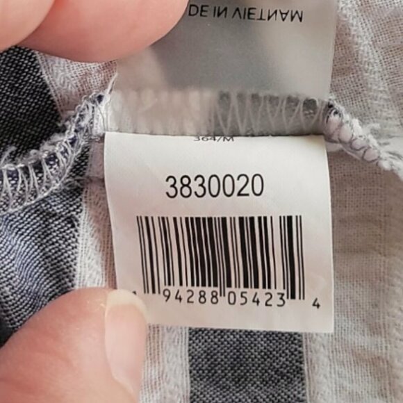 COURT & ROWE Blue Striped Cotton Blouse M - Picture 11 of 12